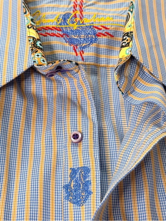 Robert Graham Other - Robert Graham Striped Button Down – Paisley Contrast Cuffs. Size XL